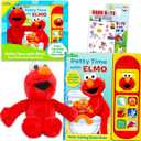 Sesame Street Plush Figure and Sound Book - Bundle with Elmo Plush Toy and Interactive Potty Time with Elmo Activity Book Plus Stickers, More for Kids