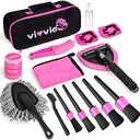 vioview Pink Car Cleaning Kit, Car Detailing Kit Interior Cleaner with Windshield Cleaning Tool, Detailing Brush Set, Cleaning Gel, Car Cleaning Supplies for Windows, Dashboard, Air Vents