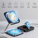 3-in-1 Wireless Charging Station for iPhone 16 15 14 13 12, Airpods, Apple Watch, Travel Charger Station for Multiple Devices, Best Travel Gifts for Men Who Have Everything Black