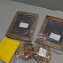 MyGift Set of 2, 12 Inch Chalkboard Sign with Burnt Wood Rectangular Frame and Round Base, Rustic Wedding Table Place Card Signage, Small Kitchen Countertop Memo Board