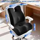 Lumbar Support Pillow for Office Chair,Seat Cushion with Back Support,Office Chair Cushion for Tailbone Pain,Sciatica and Hemorrhoid Relief (Black)