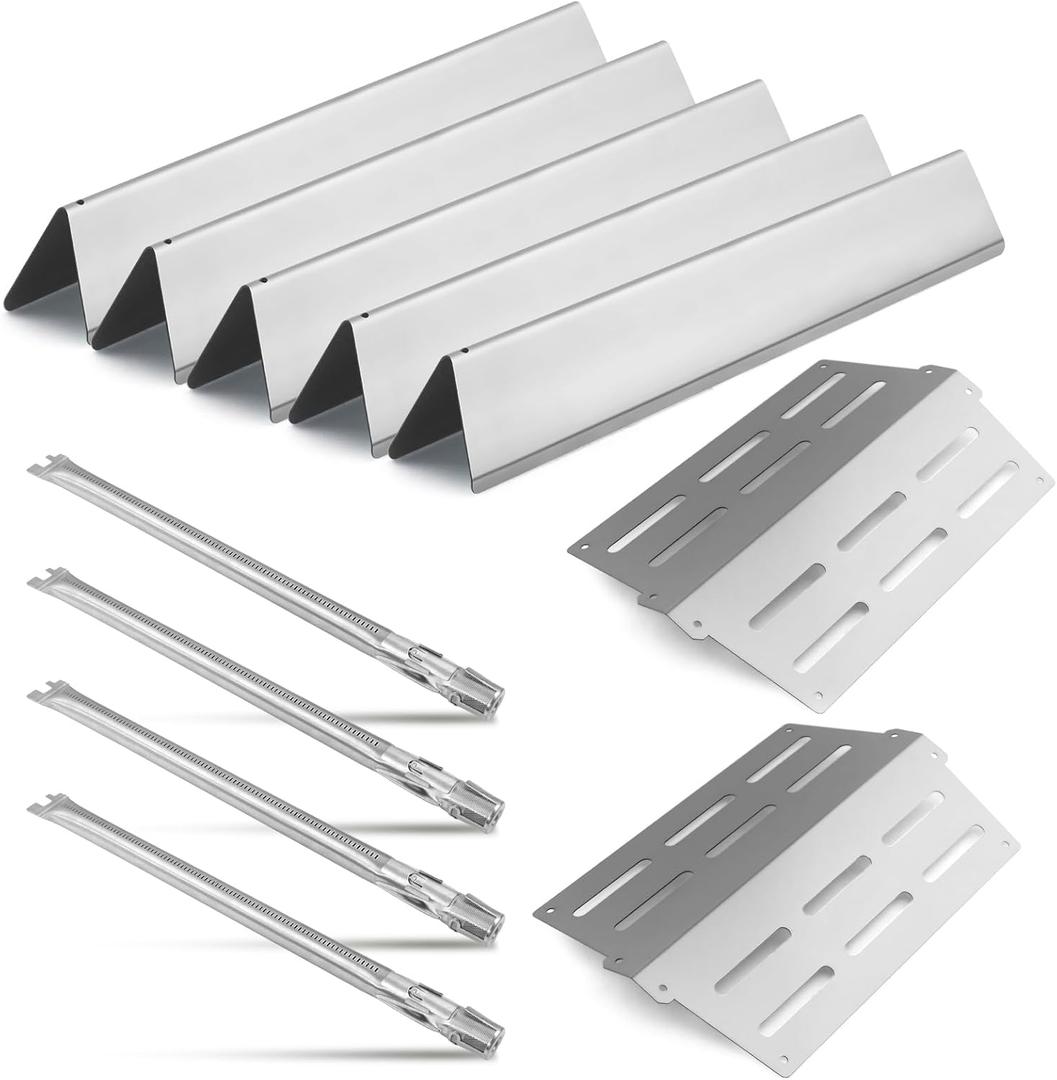 7620 7622 62752 Grill Replacement Parts for Weber Genesis 300(Front-Knob) | Stainless Steel, 17.5" Flavorizer Bars, 19.5" Burners, 13 1/4" Heat Deflectors for Genesis E310 E320 E330 S310 S320 S330