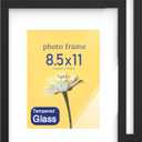 An&He 8.5 x 11 Picture Frame Set of 2, Black Photo Frame, Wooden Picture Frame with High Definition Glass for Wall & Tabletop Display
