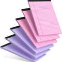Pink Purple Small Legal Pad 5 x 8 College Ruled Color Legal Pads Paper Notepads 6 Pack Sturdy Back Writing Pads 5 x 8 Note Pads Perforated Narrow Ruled Pads of Paper