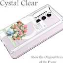 Unov Case Compatible with Galaxy S22 Case Magnetic Clear with Design Compatible with MagSafe Slim Protective Soft TPU Bumper with Hard PC Back Embossed Pattern (Rose Bouquet)