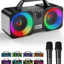 ZBQEJ Karaoke Machine, Portable Bluetooth Speaker with 2 Wireless Microphones,Karaoke Machine for Adults & Kids