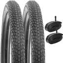 YUNSCM 2-PCS 16" Bike Tires 16 x 1.75/47-305 and 16" Heavy Duty Bike Tubes Schrader Valve Compatible with Road/Stroller Bike 16x1.75 Kid Bicycle Tires and Tubes (Y-967)