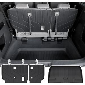 Cargo Lower Mat Backrest Mats for 2018-2026 Honda Odyssey, All Weather TPE Trunk Cargo Liner Mat Accessories(Backrest Mat for 3rd-Row & Lower Mat for Well Area)