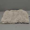 H.VERSAILTEX Bathroom Rugs Bath Rugs for Bathroom Non Slip Bath Mats Extra Thick Chenille Striped Rug 17" x 24" Absorbent Soft Shaggy Washable Dry Fast Bath Mats for Bath Room Floor - Ivory