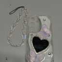 Toycamp for Samsung Galaxy S24 case Women - Cute Girly Girls Phone Cover for Samsung S24 Kawaii Aesthetic Pretty Unique Glitter Bling Sparkle Wave Design Funda para S 24, Mirro Heart