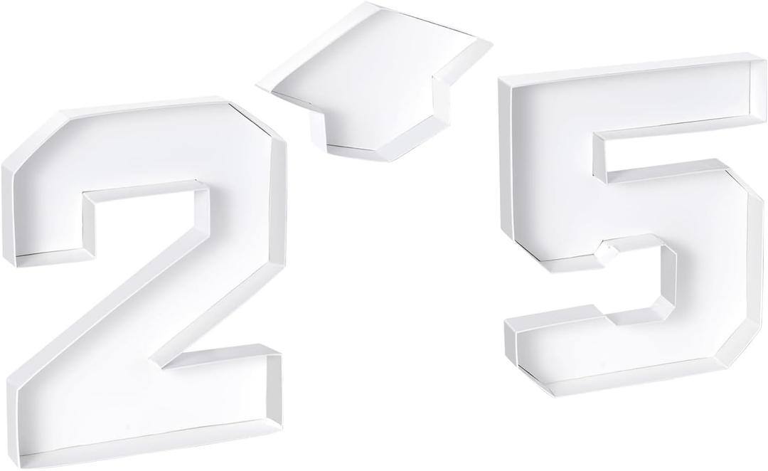 Graduation Number Charcuterie Board Box Decorations 2025, Grad Cardboard Numbers Tray Fillable for Charcuterie, Centerpieces Tables Decorations for College Grad Party Supplies