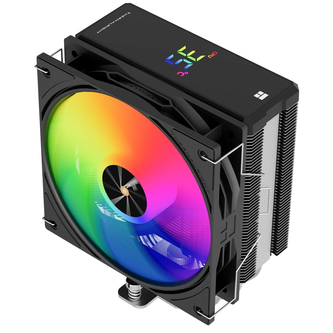 Assassin X 120R Digital ARGB Black CPU Cooler, 120mm PWM Quiet CPU Fan, AGHP 4th Technology, Support Intel lga1700/1851/1150/1151/1200,AMD:AM4/AM5,Digital Screen Top Cover