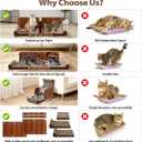 34 Inch Cat Scratcher Bed, Upgraded Cardboard Scratching Pad, Extra Large Cat Scratchers for Indoor Cats, Convertible Vertical Cat Scratching Board Furniture Protector