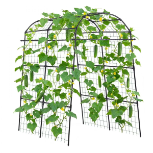  VEVOR Cucumber Trellis, U-Shape Garden Trellises for Raised Bed, Metal Arch Plant Support for Vine, Climbing Plants Outdoor, Peas, Beans, Zucchini, Tomato, Squash, Flower (70.87 x 44.09 x 82.99 in)