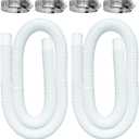 Intex 2 Pack 1.25 x 59 Inch Pool Filter Pump Hoses With 4 Metal Clamps (2), Compatible With Intex Pool Filter Pump 607, 637