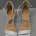 TOP Moda Darcie-1 Ankle Strap Dressy High Heel Sandal, Non-slip Sole, For Wedding, Party, Prom, Evening Wear, or Any Occasion, Sleek Style Block Heel Sandals (8 Wide, White Pu)