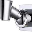 YDmeet Shower Head Holder, Adjustable Handheld Brass Shower Head Bracket, Wall Mount Holder, Drill-Free Glue Installation (Polished Chrome)