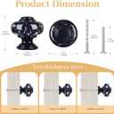 6 Pack Black Cabinet Knobs, 1-3/8 Inch(36mm) Decorative Crystal Dresser Drawer Knobs, Vintage Round Black Knobs and Pulls with Two Different Sizes Screws for Easy Installation