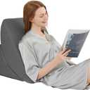 GOHOME Adjustable Wedge Pillow for After Surgery - Memory Foam Bed Wedge Pillow for Sleeping and Reading with Removable Cooling Cover, Grey