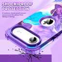2 x for iPhone Air Case,Three Layer Heavy Duty Shockproof Hybrid Hard Plastic Bumper Soft Silicone Rubber Drop Protective Cover Case for iPhone 17 Air 6.5",Purple