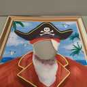 Preboun Cartoon Sponge Birthday Party Decoration Pirate Captain Photo Prop Summer Yellow Sponge Backdrop Tropical Hawaii Luau Sea Beach Photography for Baby Shower Supplies (15.75 Inches)