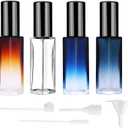 4-Pack Glass Perfume Spray Bottles - Refillable Travel Size Perfume Atomizer, Portable Leak-Proof Cologne Sprayer Kit with Funnel & Pipette for Toiletries Accessories (Pack of 2)