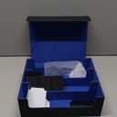 Mlikero Card Deck Case, 1800+ Trading Card Storage Box with 10 Dividers and 3 Foam Stoppers, Leather Magnetic Closure Commander Deck Box Fit for YuGiOh, MTG and Sport Cards(Black&Blue)