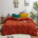 Burnt Orange King Size Comforter Set 3Pcs Terracotta Bedding Comforter Sets Rust Comforter King Caramel Comforter Sets King