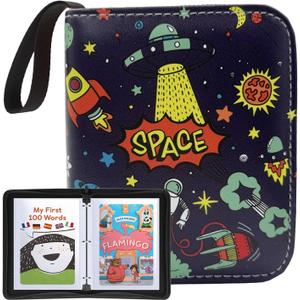 Card Holder for Yoto Cards 50 Cards Capacity Mini Card Case Organizer with Zipper Boys Card Storage Binder for Yoto Player and Yoto Mini Cards, Dark Blue