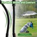 UPF 50+ Wagon Umbrella with Universal Clamp, Adjustable Lounge Wagon Umbrella Attachment, Lightweight for Easy to Carry, Portable Clamp on Camping or Beach Chair, Stroller, Golf cart