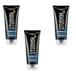 L'Oreal Paris Studio Line Strong Hold Clear Minded Clean Gel, 6.8 Fl Oz (Pack of 3)