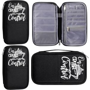 Sadnyy 2 Pcs Carnival Cruise Essentials 2026 Passport Holder Travel Family Document Organizer Waterproof Passport Wallet Holders Bag Zippered for Women Men
