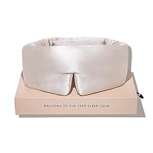 DROWSY Silk Sleep Mask - Face-Hugging, Padded Cocoon for Luxury Sleep in Total Darkness - 100% Pure Mulberry Silk (Dusty Gold)