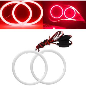 QasimLED 110MM Red Angel Eyes 78SMD COB LED Driving Light DRL Halo Ring Day Decorative Warning Lights 9-30V DC,1 Pair