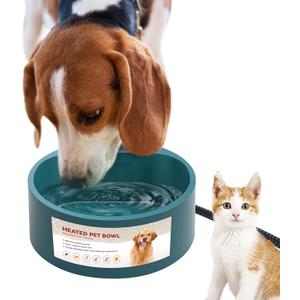NAMSAN Heated Water Bowl for Outdoor Cats, 2.2L Heated Dog Bowl, Provides Drinkable Water in Winter, Heated Pet Drinker for Chickens Rabbits Birds Bath, Livestock Thermal Watering Trough