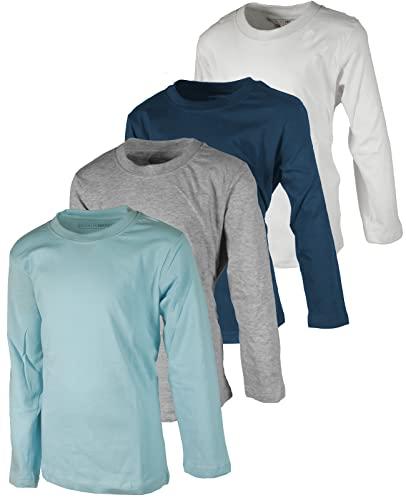 BROOKLYN VERTICAL Boys 4 Pack Long Sleeve Soft Cotton Tee Shirts Undershirts (6X, Combo B)