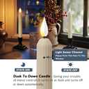 Homemory 12 Pcs Window Candles with Sensor Dusk to Dawn, Ivory Electric Window Candle Flickering, Christmas Fake Candles Battery Operated, Led Candlesticks with Black Holders for Xmas Holiday Decor