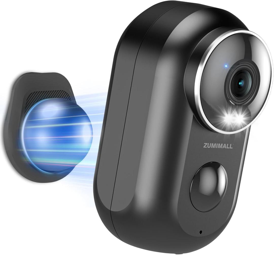 ZUMIMALL 2K Security Cameras Wireless Outdoor, Magnetic Mount, 130 View Outdoor Camera Wireless, 2.4G WiFi Battery Camera Indoor/AI Detection/3MP Color Night Vision/2-Way Talk/Cloud/Alexa/IP66