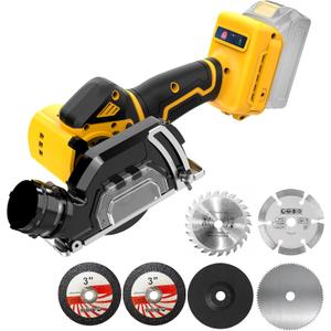 3" Cordless Cut Off Tool Compatible With DeWalt 20V MAX Battery (NO Battery) Mini Circular Saw Brushless Compact with 3" Blades, 19000RPM, Removable Dust Cover for Metal/Wood/Tile/Plastic