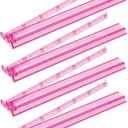 Mahjong All-in-One Tile Racks with Pushers, 4 Pack Acrylic Racks, American Mahjong Accessories (Pink)