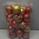 30 Pcs Christmas Red Gold Balls Ornaments in15 Styles,2.36'' Shatterproof Christmas Ball Ornament,Hand-Painted Ornament Bulk for Christmas Tree for Christmas Tree Decor Holiday (Blue)