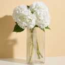 Real Touch White Hydrangea Artificial Flowers (4-Pack) -20" Faux Hydrangea Flowers with Long Stem & Leaves - Realistic Fake Hydrangeas for Home Decor Floral Arrangements Wedding Bouquets Centerpieces