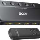 acer HDMI Switch 5 in 1 Out [4K@60Hz, HDMI 2.0, HDCP 2.3, HDR] Switcher with Remote, Supports DTS, Dolby, Work for PS5/Xbox/Switch/Roku/TV Stick/Projector (Grey)