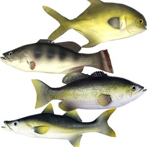 4 Pack Fake Fish, 11 Inch Realistic Artificial Fishes Models, Rubber Lifelike Fake Sea Fish Decor for Aquarium Displays, Themed Parties, Photography Props, Kitchen Decor 4 Unique Styles
