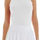 LastFor1 Women's Golf Polo Sleeveless Shirt Zip-Up UPF 50+ UV Protection Athletic Tops Slim Fit Quick Dry Lightweight (Medium, White)