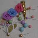 38 PCS Unicorn Cake Topper, Unicorn Flower Cake Decorations with Flowers Balls Stars Unicorn Happy Birthday Cake Decorations for Boys Girls Kids Birthday Party Baby Shower Supplies (Flower)