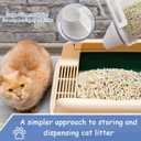 REEZEIVI 2 Pcs Cat Litter Storage Container Cat Litter Storage Bin with Airtight Lid and Handle,10 lbs cat litter container, Translucent Body ,Moisture Cat Litter Storage