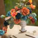 Ling's moment Artificial Flowers Wedding Rustic Teal Fall Combo for DIY Wedding Centerpieces Bouquets Combo Decorations