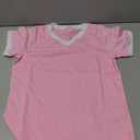 Poroka Girls Short Sleeve Shirt V-Neck Tee with Ribbed Trim Plain T-Shirts Soft Fashion Summer Tops for Girls, 9-10 Years Pink