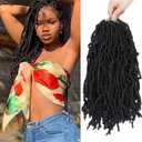 Faux Locs Crochet Hair Soft Locs 14 Inch 7 Packs Crochet Locs Natural Short Locs Crochet Hair For Women Synthetic Pre looped Crochet Braids (14 Inch (Pack of 7), 1B#)